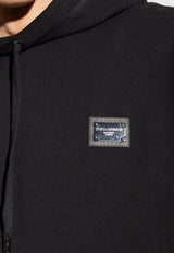Dolce & Gabbana Logo Plaque Hooded Sweatshirt Black G9ZU0T G7F2G-N0000