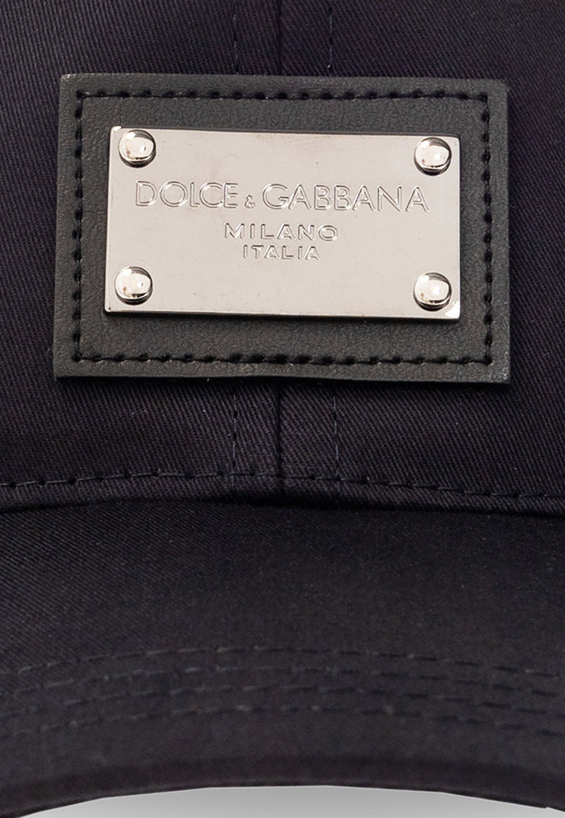 Dolce & Gabbana Logo Tag Embellished Baseball Cap GH590A GF421-B0665 Blue