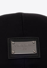 Dolce & Gabbana Logo Tag Embellished Baseball Cap GH590A GF421-N0000 Black