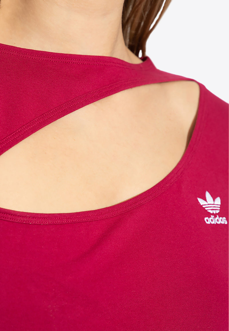 Adidas Originals Center Stage Long-Sleeved Top with Cut-Out Bordeaux II6084 0-LEGBUR