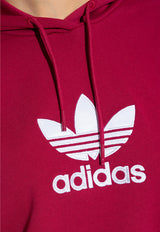 Adidas Originals Center Stage Logo Print Hooded Sweatshirt Bordeaux II6091 0-LEGBUR
