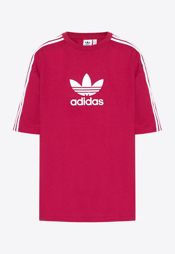 Adidas Originals Center Stage Logo Crewneck T-shirt Bordeaux II6107 0-LEGBUR