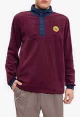 Adidas Originals Wander Hour Quarter-Snap Fleece Sweatshirt Bordeaux II8474 0-MAROON