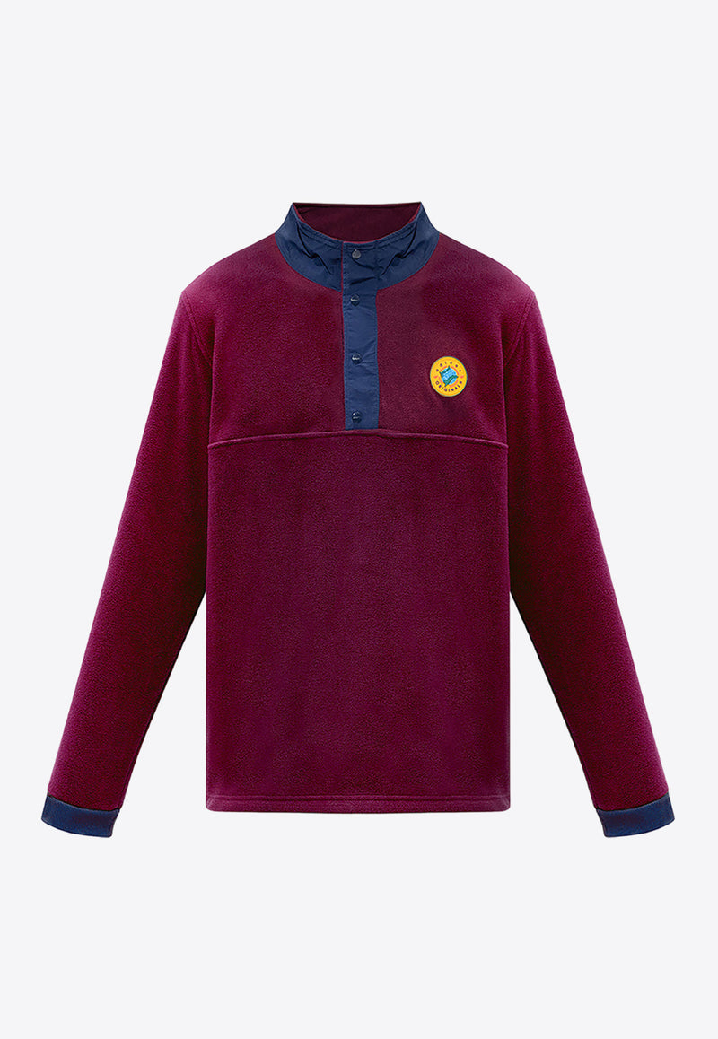 Adidas Originals Wander Hour Quarter-Snap Fleece Sweatshirt Bordeaux II8474 0-MAROON