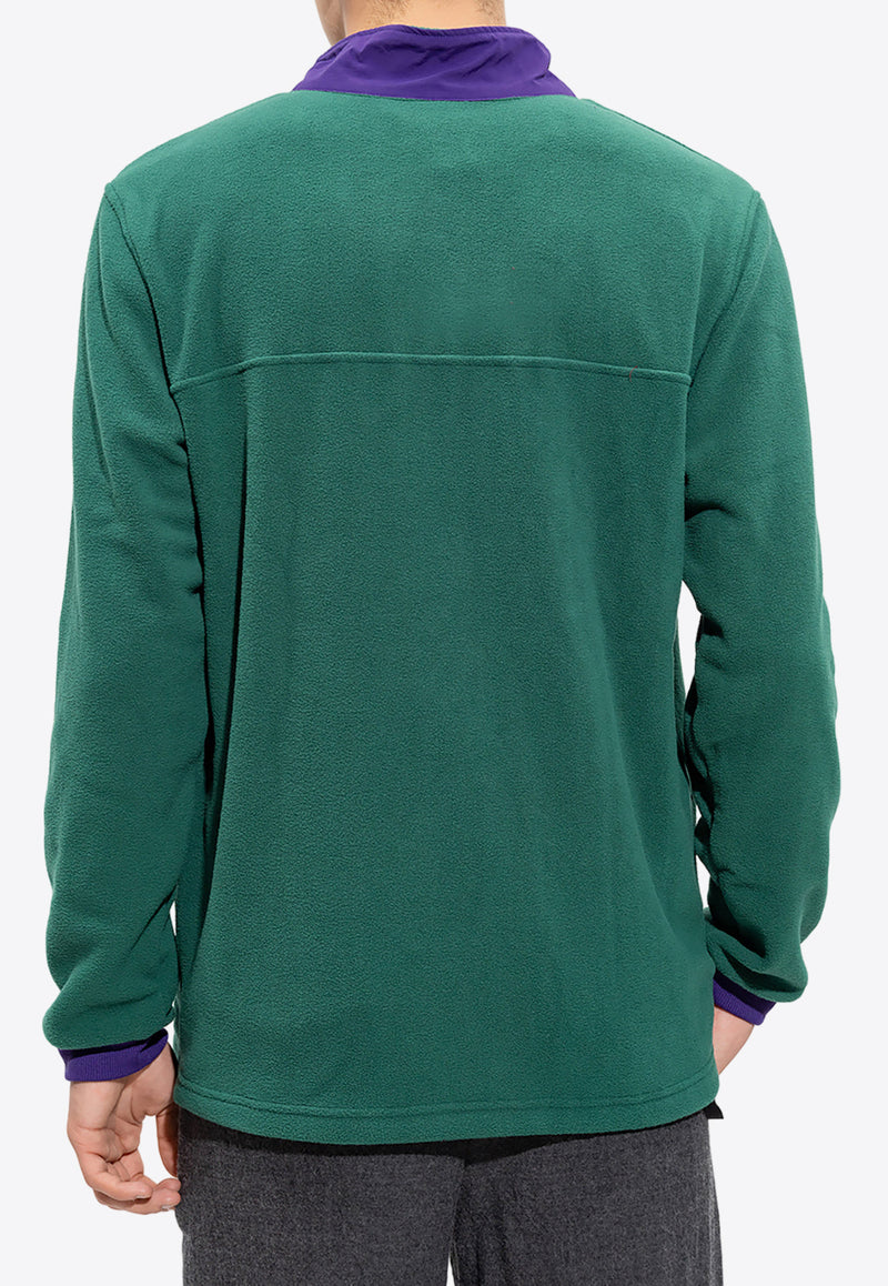 Adidas Originals Wander Hour Quarter-Snap Fleece Sweatshirt Green II8483 0-CGREEN