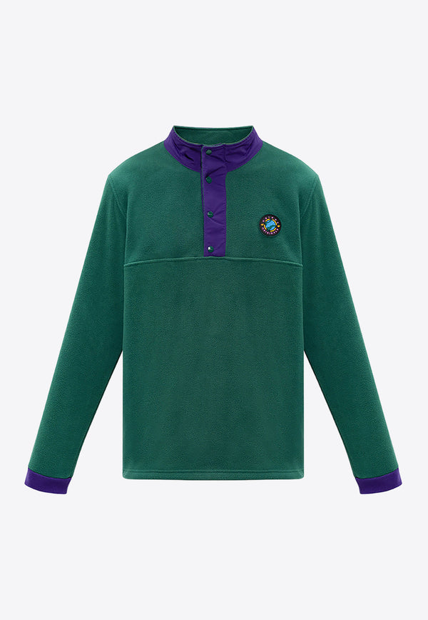 Adidas Originals Wander Hour Quarter-Snap Fleece Sweatshirt Green II8483 0-CGREEN