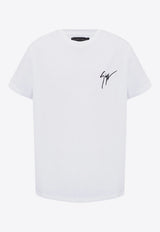 Giuseppe Zanotti Embroidered Logo Crewneck T-shirt White IRU0007 002-BIANCO