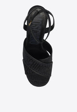 Moschino 140 Logo Jacquard Platform Sandals Black MN1603EC1G 101-000