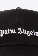 Palm Angels Kids Boys Logo Embroidered Baseball Cap Black PBLB002C99 FAB001-1001
