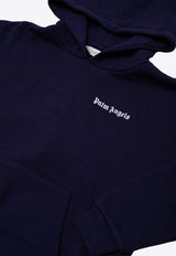 Palm Angels Kids Boys Logo Print Hooded Sweatshirt Navy PGBB002F21 FLE001-4601
