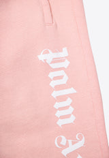 Palm Angels Kids Girls Logo Print Track Pants Pink PGCH001S22 FLE001-3001