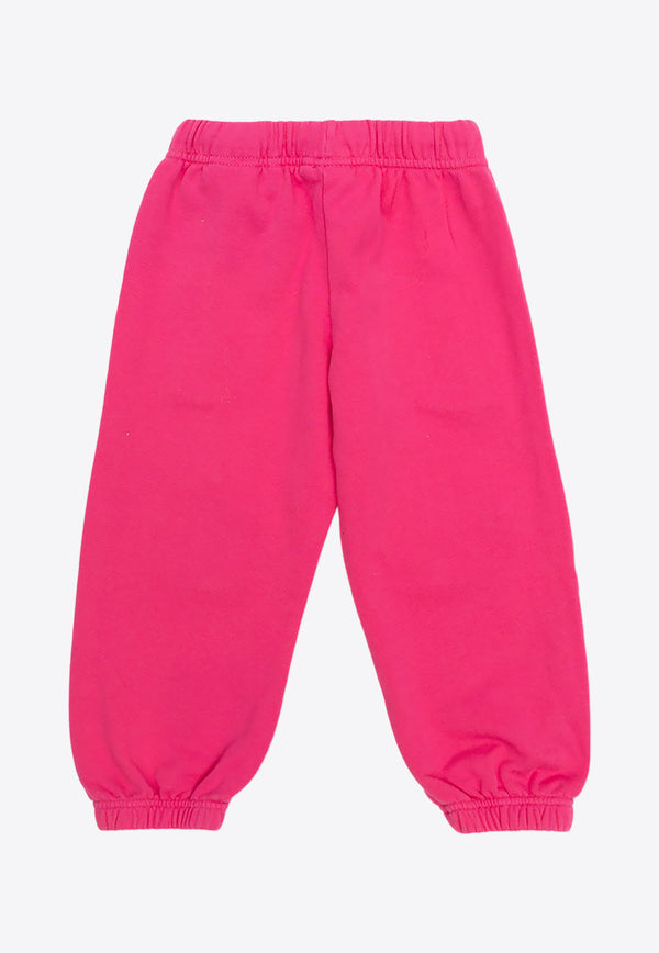 Palm Angels Kids Girls Smiley Patch Track Pants Pink PGCH001S23 FLE003-3215