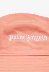 Palm Angels Kids Girls Logo Embroidered Bucket Hat Pink PGLA001C99 FAB001-3001