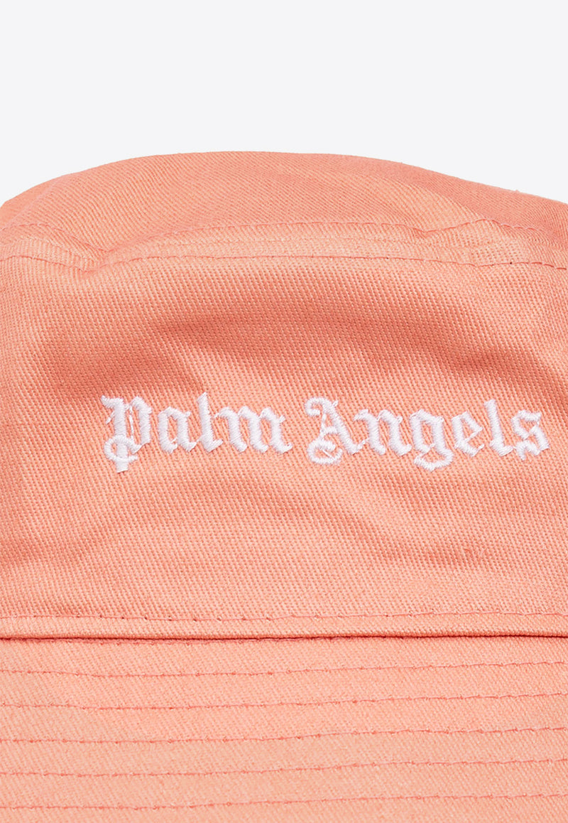 Palm Angels Kids Girls Logo Embroidered Bucket Hat Pink PGLA001C99 FAB001-3001
