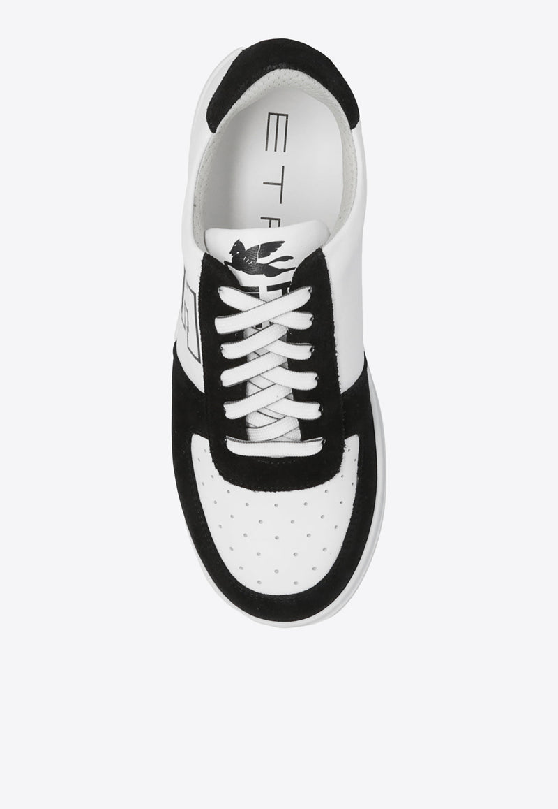 Etro Pegaso Leather Low-Top Sneakers White S12170 3008-1