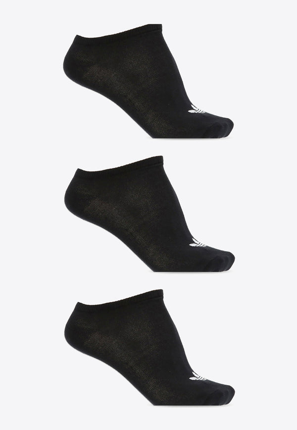 Adidas Kids Boys Low-Cut Trefoil Logo Socks - Set of 3 Black S20274 K-BLACK BLACK WHITE