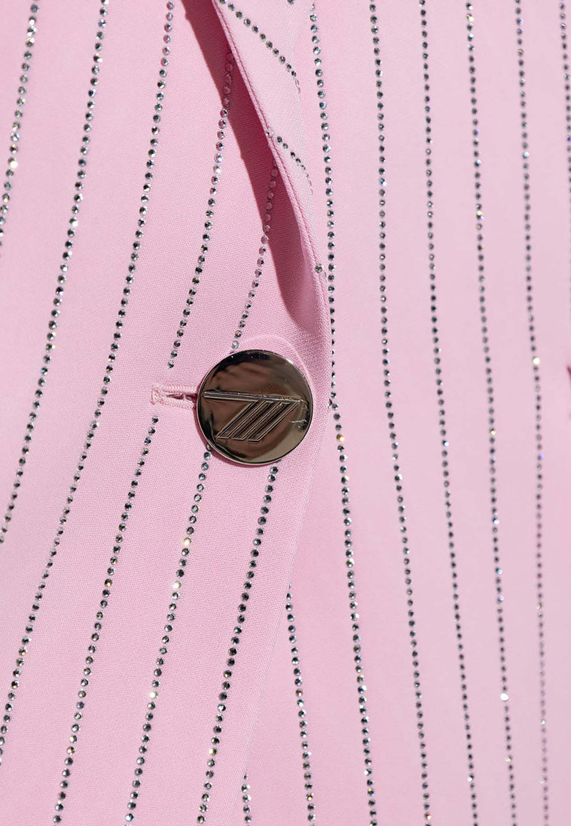 Glen Crystal-Embellished Striped Blazer The Attico 231WCG46 V058T-432