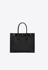 Saint Laurent Small Rive Gauche Tote Bag in Leather and Mesh Black 743153FABXI/M_YSL-1000