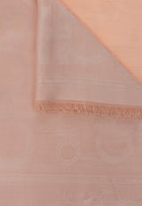Salvatore Ferragamo Gancini Pattern Knit Scarf Pink 320115 ST FIBBIE WS 759639-PETALO