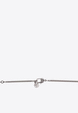 Alexander McQueen Skull Charm Necklace Silver 689415 I94VY-1572