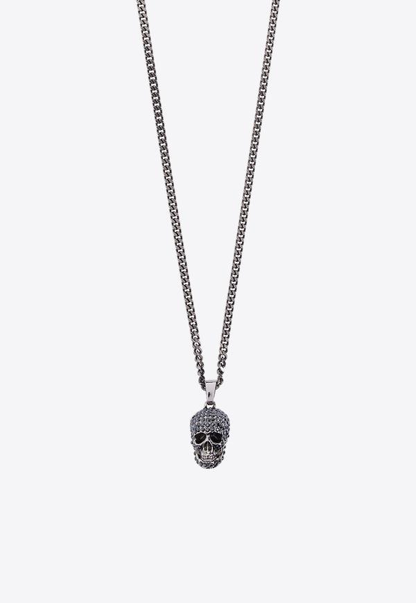 Alexander McQueen Skull Charm Necklace Silver 689415 I94VY-1572