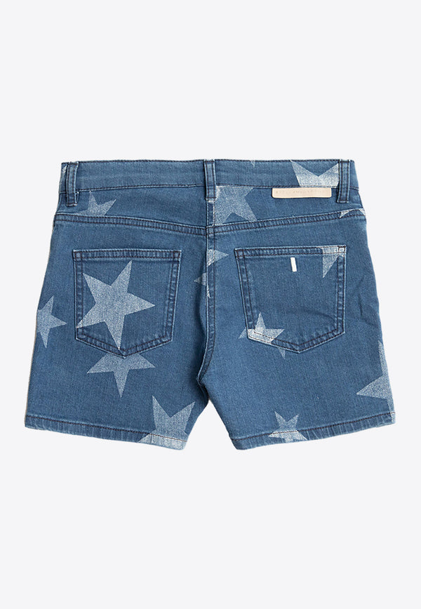 Stella McCartney Kids Girls Star-Print Denim Shorts Blue TS6E29 Z0863-620BC