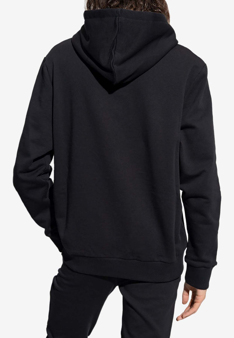 Balmain Logo Print Hooded Sweatshirt Black AH1JR002 BB65-EAB