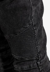 Balmain Washed Straight-Leg Jeans Black AH1MG005 DB67-0PC