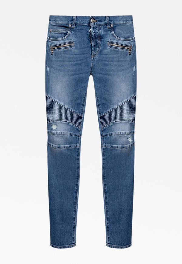 Balmain Slim-Fit Jeans AH1MG005 DB68-6FF Blue