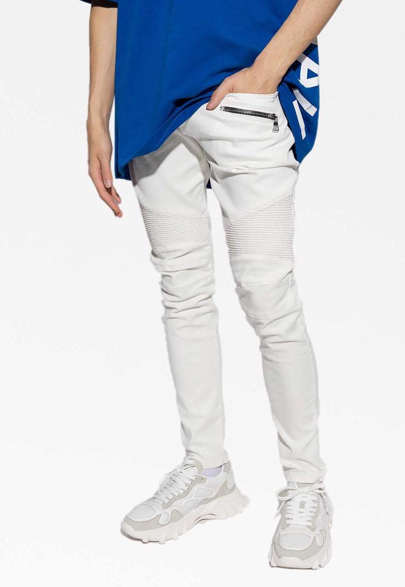 Balmain Slim-Fit Jeans AH1MG005 DB69-0FA White