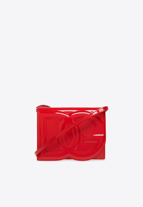 Dolce & Gabbana 3D-Effect Logo Patent-Leather Crossbody Bag BB7287 A1471-80315 Red