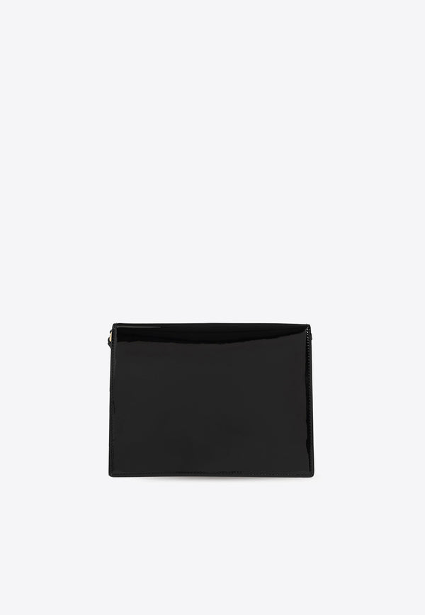 Dolce & Gabbana 3D-Effect Logo Patent-Leather Crossbody Bag BB7287 A1471-80999 Black