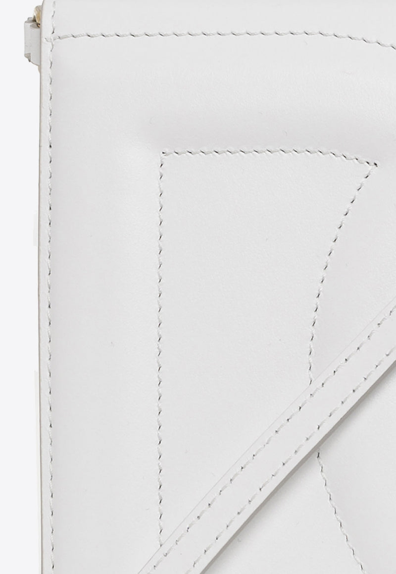 Dolce & Gabbana 3D-Effect Logo Leather Crossbody Bag BB7287 AW576-80002 White