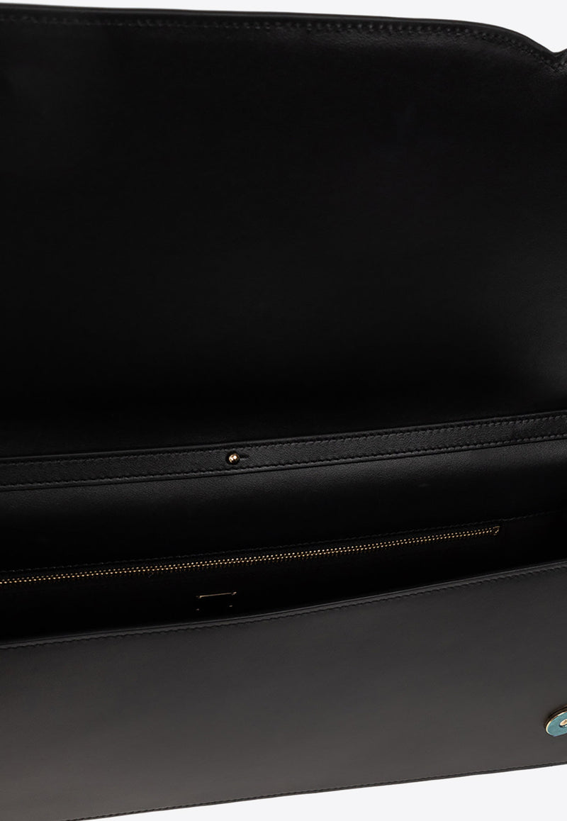 Dolce & Gabbana 3D-Effect Logo Leather Baguette Bag BB7288 AW576-80999 Black