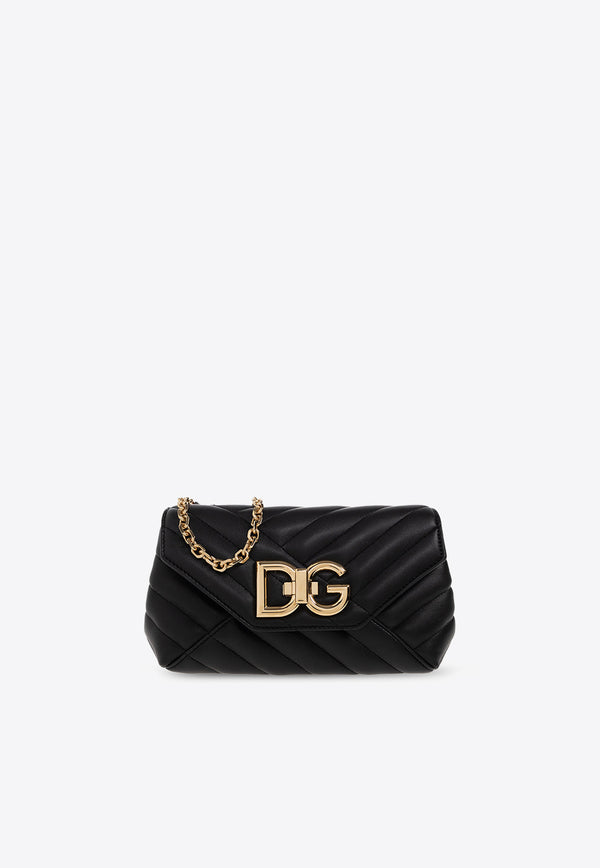 Dolce & Gabbana Small Lop Quilted Shoulder Bag BB7312 AD155-80999 Black