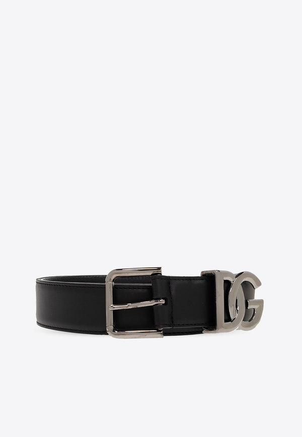 Dolce & Gabbana Logo Monogram Leather Belt BC4776 AW576-80999 Black