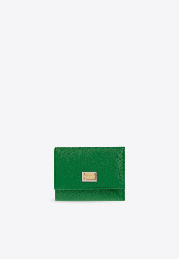 Dolce & Gabbana Logo-Plate Leather Wallet BI0770 A1001-87192 Green