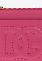 Dolce & Gabbana Logo-Embossed Zipped Leather Cardholder BI1261 AG081-80441 Pink