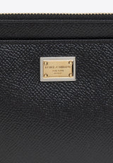 Dolce & Gabbana Dauphine Logo-Plaque Leather Wallet BI1265 A1001-80999 Black