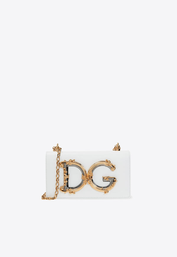 Dolce & Gabbana DG Girls Leather Shoulder Bag BI1416 AW070-80002 White