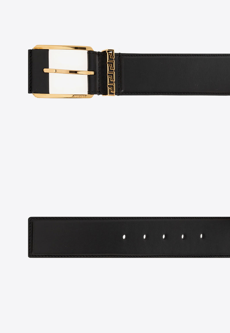 Versace Greca Accent Leather Belt Black DCU8241 DVTP1-1B00V