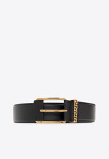 Versace Greca Accent Leather Belt Black DCU8241 DVTP1-1B00V
