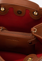 Emporio Armani Small MyEA Tote Bag in Faux Leather Tobacco Y3D166 YFO5B-85550