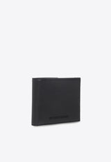 Emporio Armani Logo Embossed Bi-Fold Leather Wallet Black Y4R168 Y068E-80001