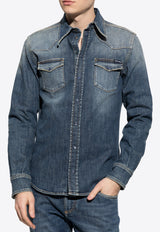 Dolce & Gabbana Long-Sleeved Denim Shirt G5JC8D G8GW9-S9001 Blue