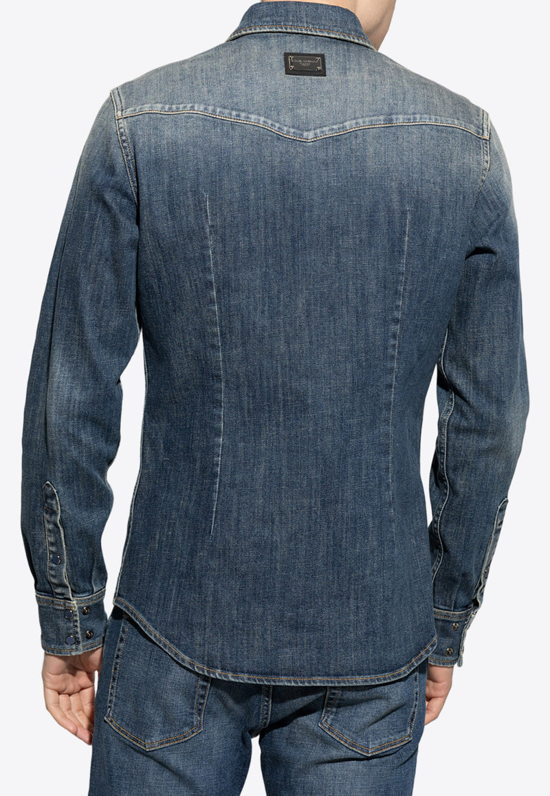 Dolce & Gabbana Long-Sleeved Denim Shirt G5JC8D G8GW9-S9001 Blue