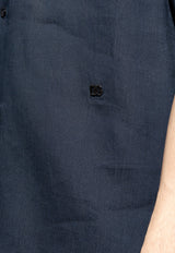Dolce & Gabbana Logo-Plaque Short-Sleeved Shirt G5KE1T FU4IK-B0011 Navy