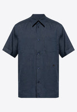 Dolce & Gabbana Logo-Plaque Short-Sleeved Shirt G5KE1T FU4IK-B0011 Navy