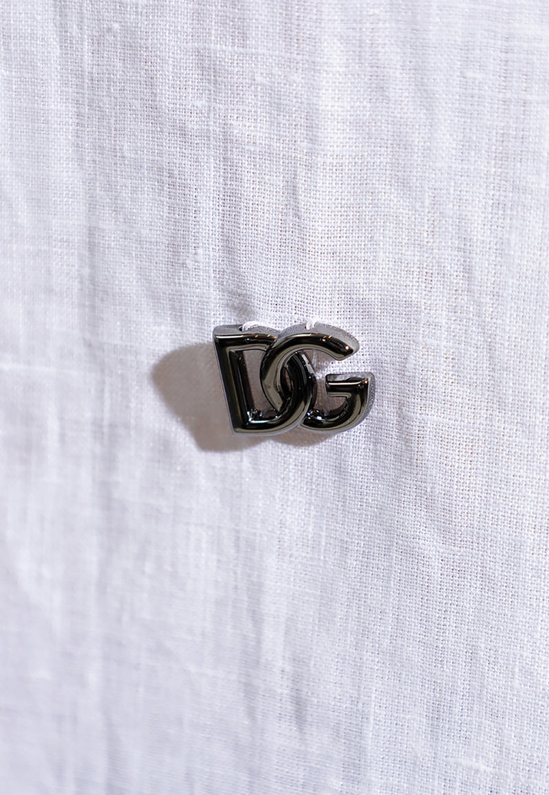 Dolce & Gabbana Logo-Plaque Short-Sleeved Shirt G5KE1T FU4IK-W0800 White