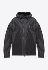 Dolce & Gabbana Logo-Plaque Hooded Jacket G9ABQT HUMEX-N0000 Black